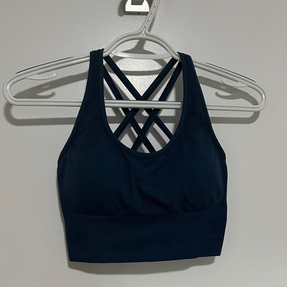 Zella Navy Crisscross Back Sports Bra